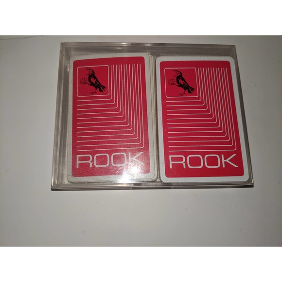 Vintage 1972 Red ROOK Card Game Parker Brothers Plastic Case Cards - Picture 7 of 7
